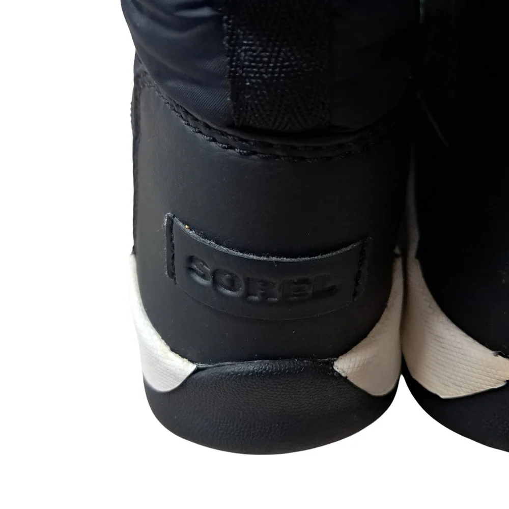 Sorel Whitney II Short Lace Boots Women 7 Black Snow Waterproof Winter Outdoors